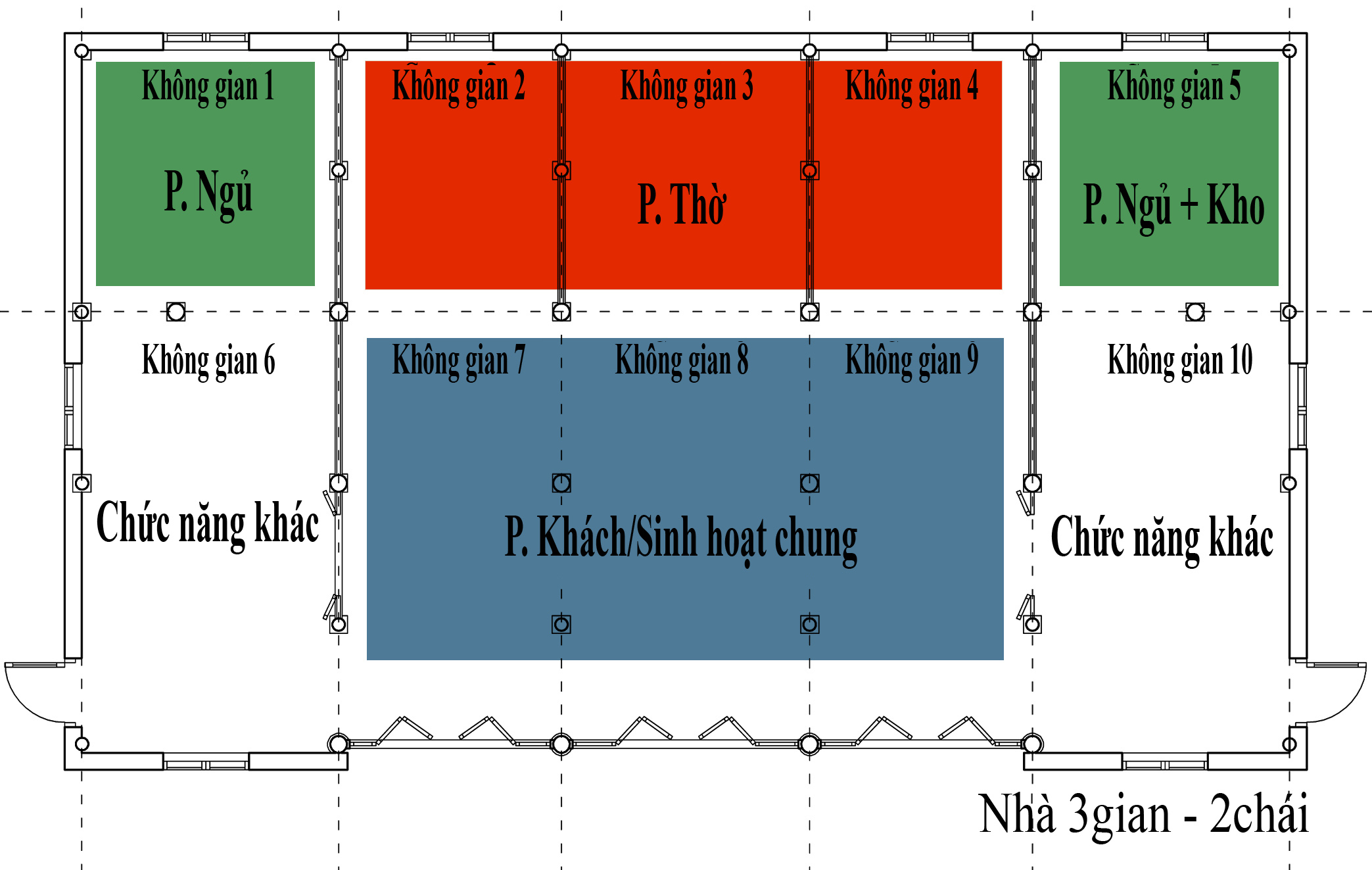 Đề xuất không gian sử dụng của Nhà Chính